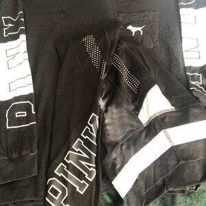 Black and White Victoria’s Secret PINK Long Sleeve Shirt